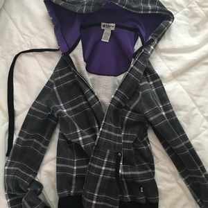 Gray and Purple Tartan Hoodie